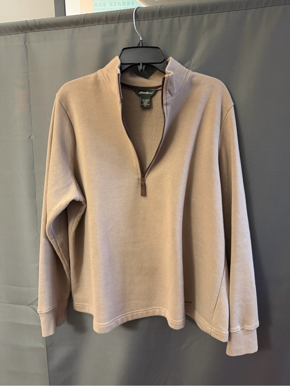 Eddie Bauer women's Y2K  Zip-Front Pullover - Light Brown